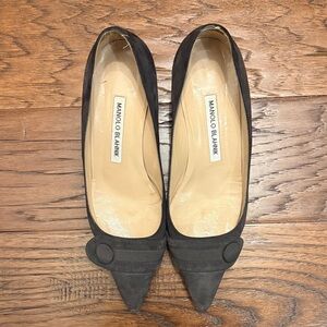 Manolo Blahnik Black Suede Heels